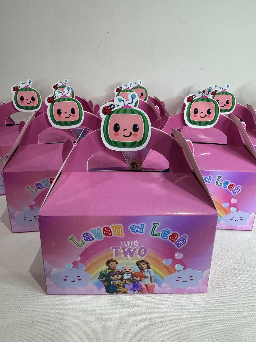Cocomelon (pink) Gable Boxes - Etsy Australia