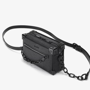 High-end kleine vierkante tas voor mannen, gepersonaliseerde crossbody-schoudertas voor man, cadeau voor hem, vaderdagcadeau
