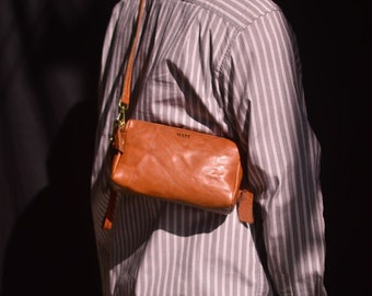 Men&#39;s Leather Small Bag, Vintage Single Shoulder Crossbody Bag For Men, Mini Fashion Bag For Man, Gift For Him