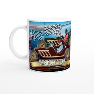 BROOKLANDS SPEEDWAY Fairground Art Mug Dodgem Carousel FunFair Ride Roundabout