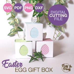 File di taglio SVG per scatola di carta di Pasqua fai da te per Cricut Modello di scatola per scatola regalo di Pasqua Modello per cioccolatini e caramelle SVG Pasqua 3D