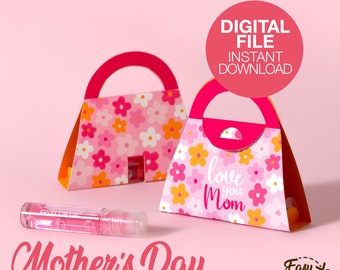 DIY Valentine's Day Printable Lip Balm Purse Gift Bag Mother's Day ...