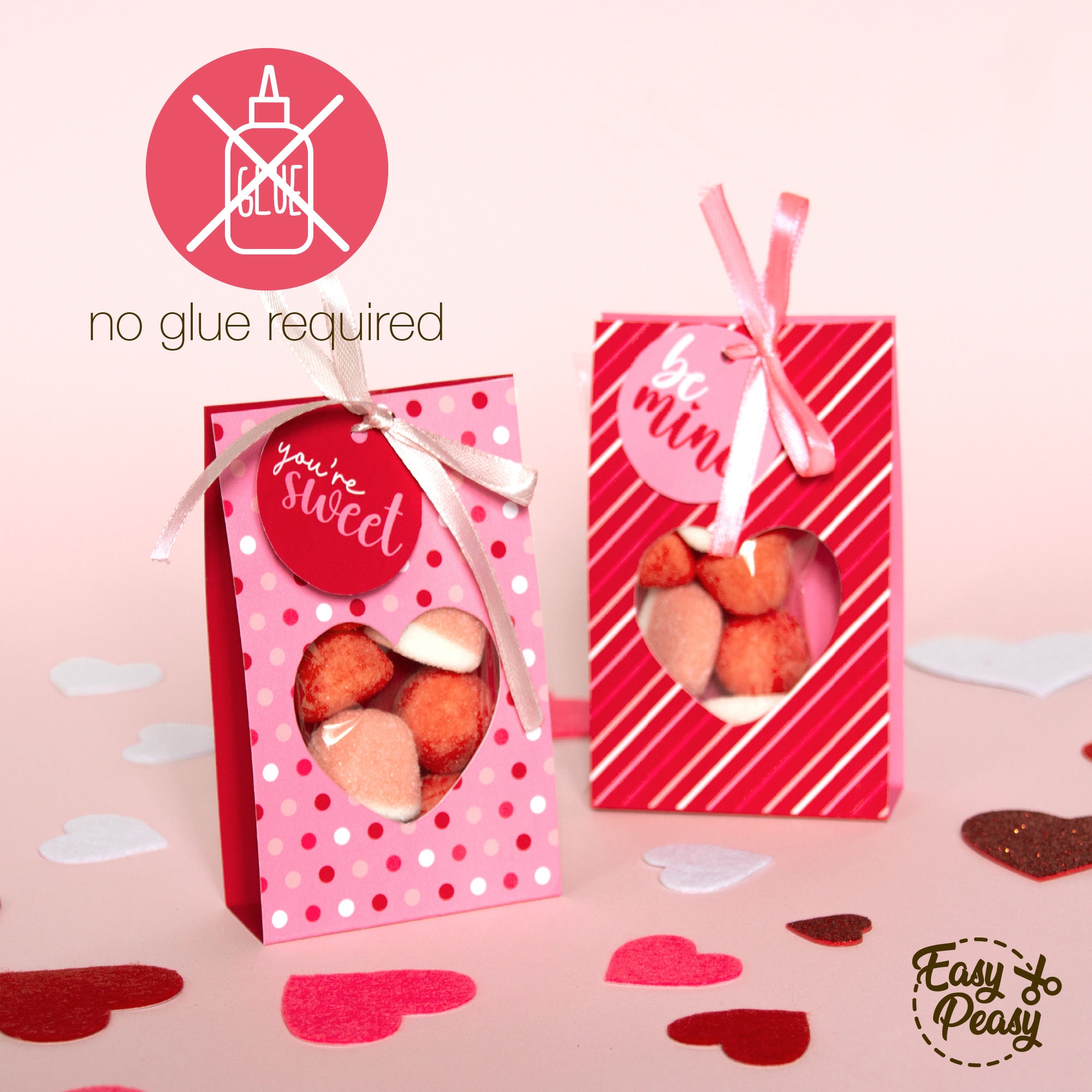 DIY Printable Valentine s Day Candy Gift Bag Chocolate Gift Box For Friends Valentine Treat Bag make-your-own-valentine-card-printables