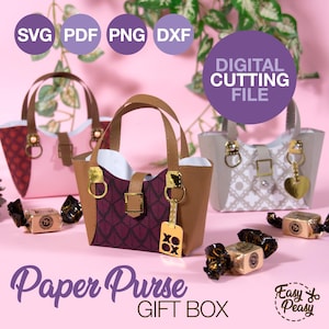 DIY Valentinstag Papier Geldbörse SVG Schneidedatei für Cricut - Geschenkbox für Sie - Geschenkkarte, Schmuck, Geld, Chapstick-Halter für Frauen