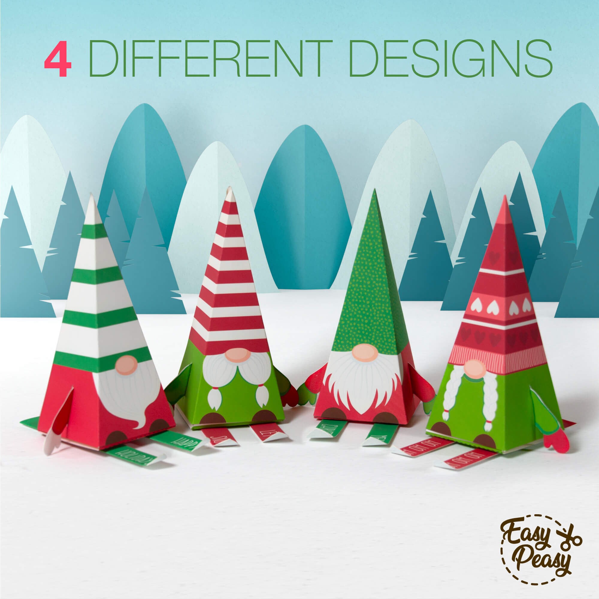 DIY Gnome Printable Christmas Boxes - Chocolate Gift Boxes - Candy Gift ...