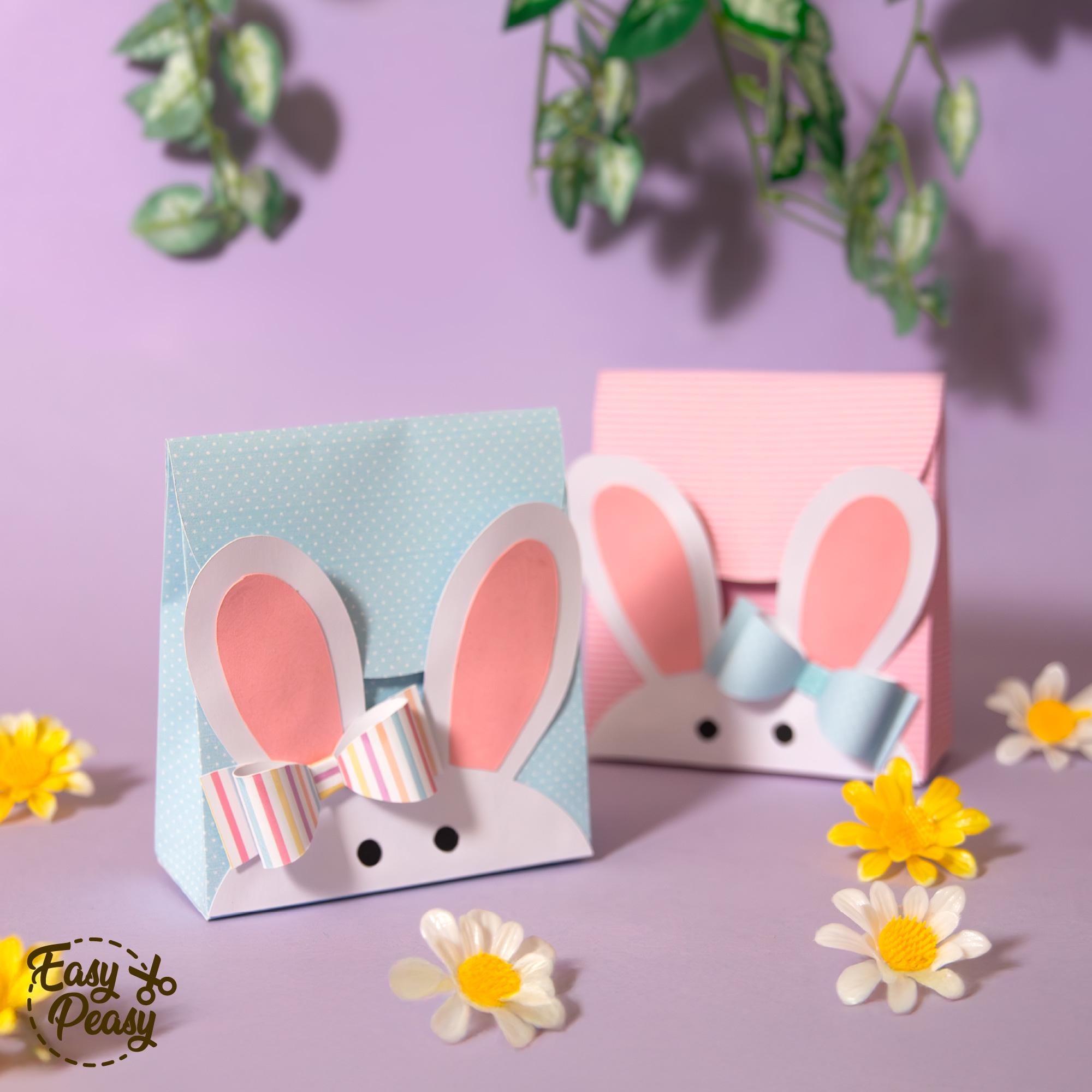 DIY Easter Bunny Bag SVG File Paper Favor Box Template for Easter Egg ...