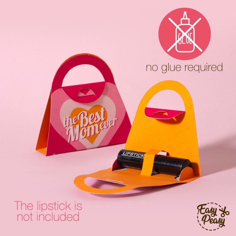 DIY Mother’s Day Printable Lip Balm Purse Gift Bag - Chapstick Holder - Lipstick Box - Template pdf | INSTANT DOWNLOAD