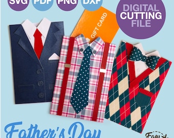 DIY Father's Day SVG Gift Card Holder Digital Download Money Holder Gift Card Holder For Dad Birthday SVG File For Cricut