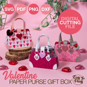 DIY Valentinstag Papier Geldbörse Vorlage SVG Schneidedatei für Cricut Valentines Candy Box Digitale Tasche Lippenpflege Geschenk Box für Frauen