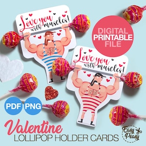 DIY Valentinstag Lollipop Halter Karte druckbare Valentinstag Karten für Kinder Klassenzimmer Valentines Sucker Halter Kinder Schule Valentines Tags