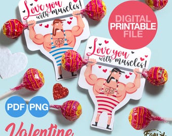 DIY Valentine Lollipop Holder Card Printable Valentines Day Cards for Kids Classroom Valentines Sucker Holder Kids School Valentines Tags