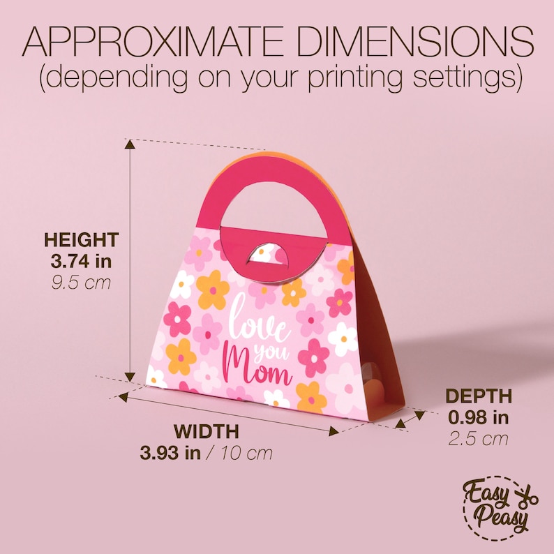 DIY Mother’s Day Printable Lip Balm Purse Gift Bag - Chapstick Holder - Lipstick Box - Template pdf | INSTANT DOWNLOAD