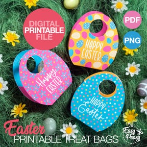 DIY Printable Easter Candy Bags - Easter Egg Chocolate Gift Box - Printable Box Template pdf | INSTANT DOWNLOAD