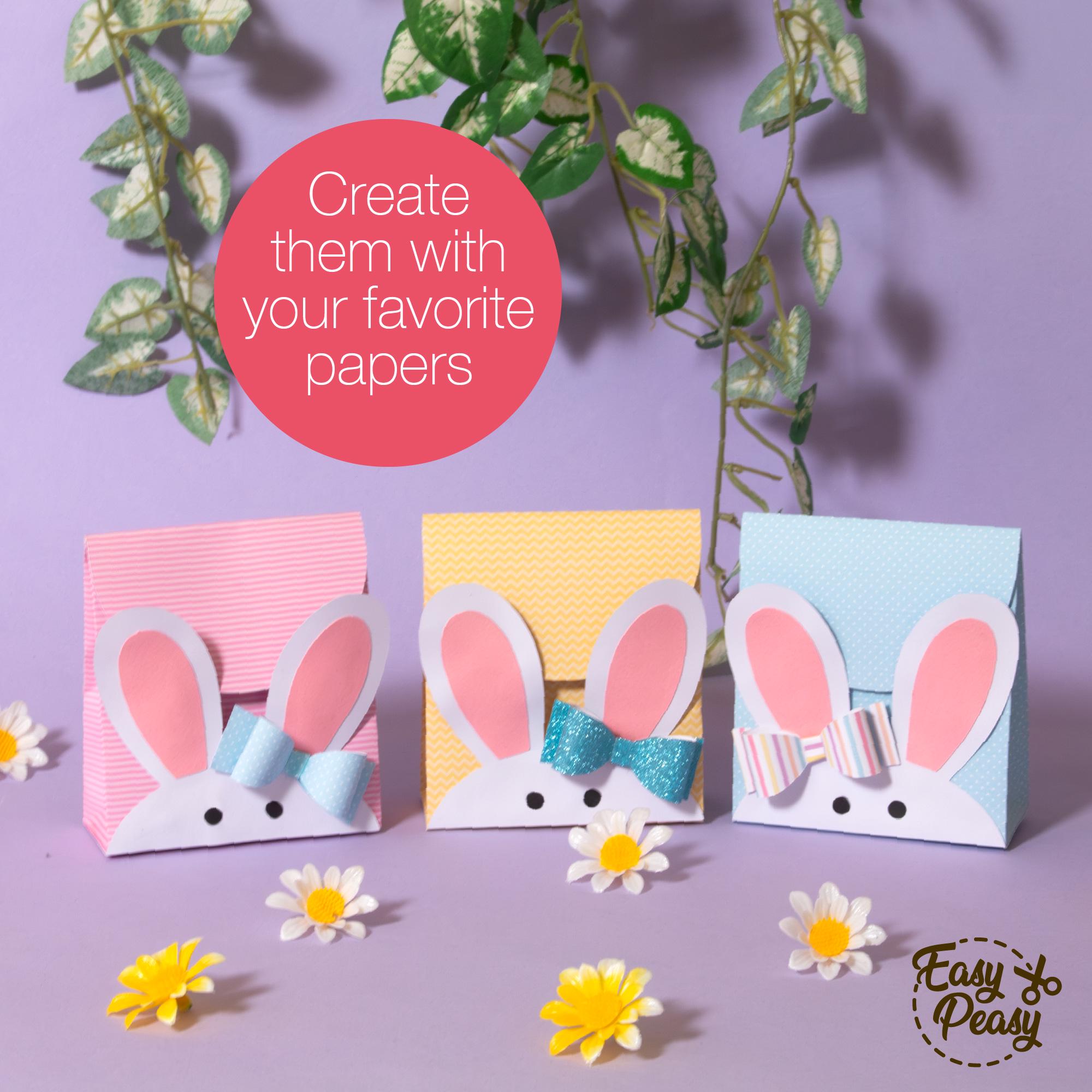 DIY Easter Bunny Bag SVG File Paper Favor Box Template for Easter Egg ...