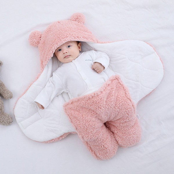 Nouveau lange en polaire bébé ours | Sac de couchage super doux hiver pour bébé | Cadeau de haute qualité pour dormir pour bébé