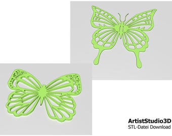 3D butterflies; butterflies for 3D printing; butterfly as decoration; STL file for 3D printer, download