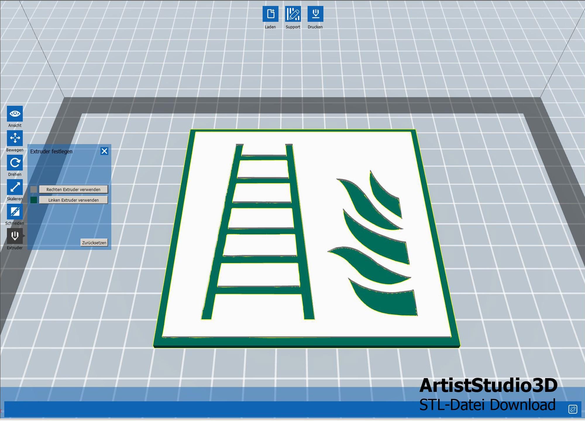 3D Fire Safety Sign for Fire Escape According to ASR A1.3/ ISO 7010 ...