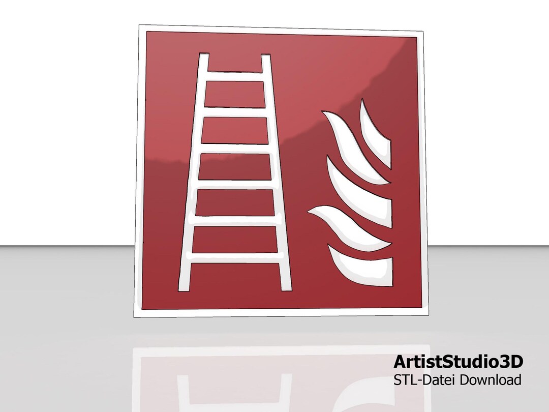 3D Fire Safety Sign for Fire Escape According to ASR A1.3/ ISO 7010 ...