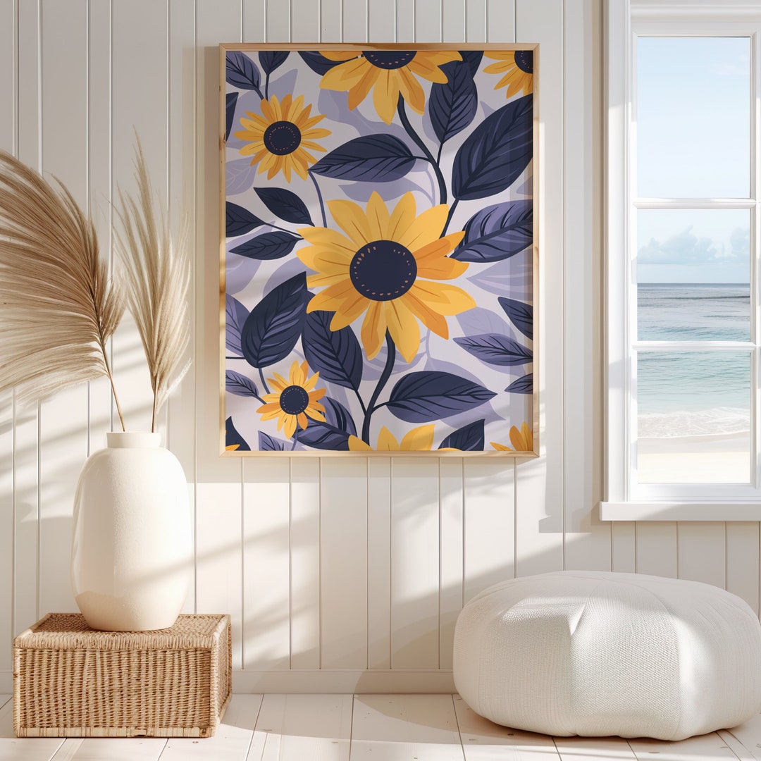 Sonnenblumen-Wandkunst Sonnenblumenbilder Wanddekoration Schwarz Und Weiß  Gelb Wandkunst Rustikale Blumenmalerei Gelbe Blume Poster Sonnenblume  Leinwand Kunst Für Küche Wohnzimmer Schlafzimmer 61 X, image size:1080x1080