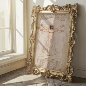 Leonardo da Vinci, O Homem Vitruviano Poster Vintage, Da Vinci Linienskizze Zeichnung, Retro Wand Kunst Dekor, Geschenk für Ihn