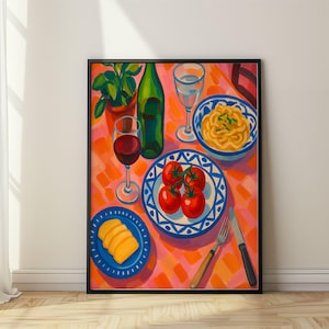 Stampa di cibo per cene, arte culinaria retrò, poster da cucina vintage, decorazioni per la cucina, illustrazioni artistiche di cibo, poster di cibo, regalo per chef