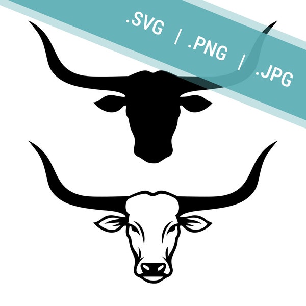 Texas Longhorn SVG, PNG & JPG | High-Quality Vector Art | Texas-Themed svg cut file
