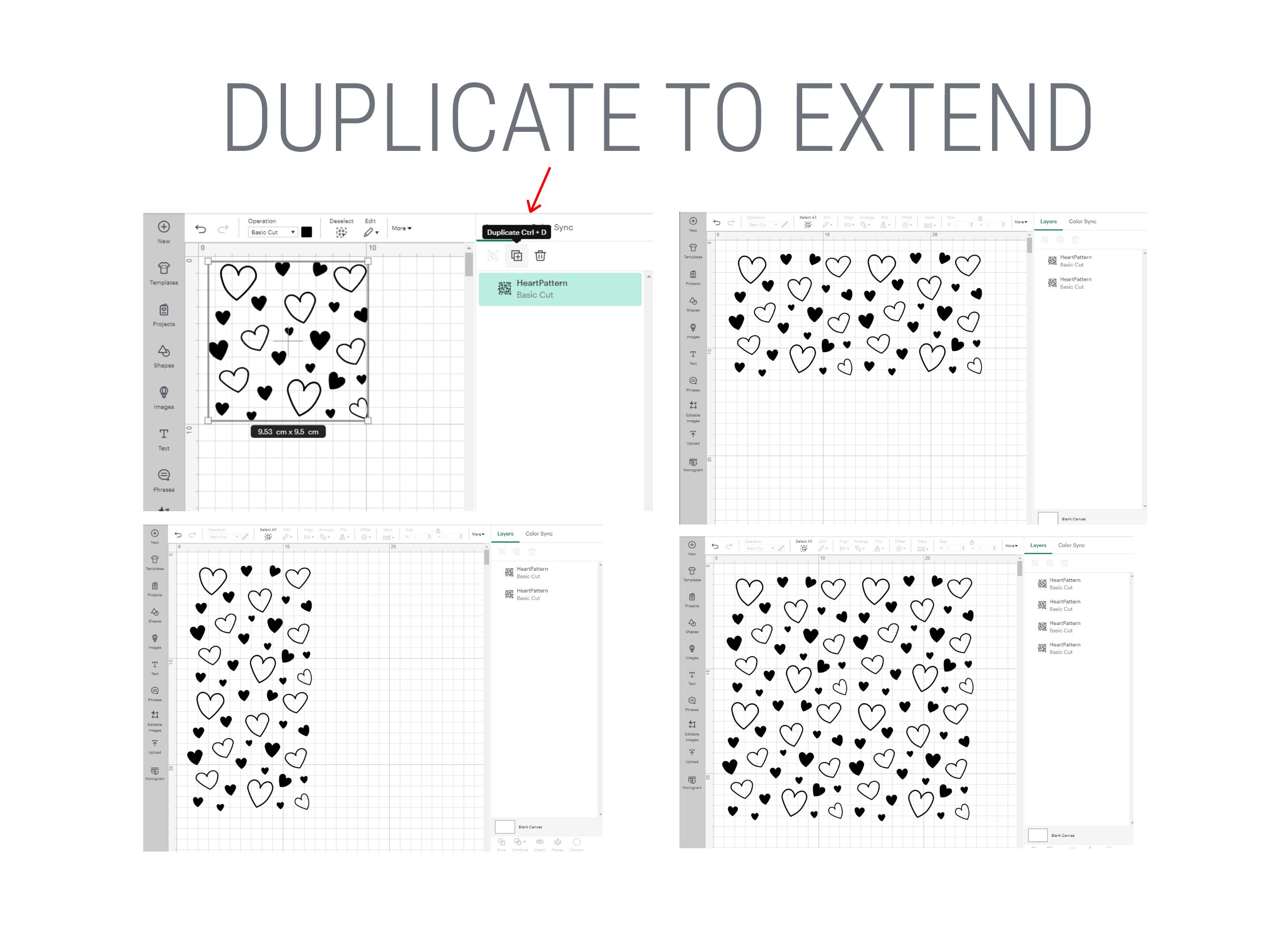 Seamless Heart Pattern SVG, PNG and AI | Hand-drawn Scattered Hearts ...