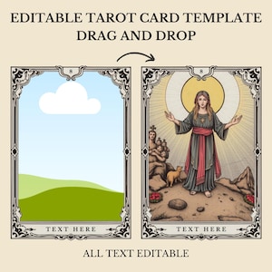 Vintage Tarot-Karte bearbeitbare Canva-Vorlage, benutzerdefiniertes Tarot-Rahmendesign, bearbeitbare Canva-Tarot-Kartenvorlage, erstellen Sie Ihr eigenes Tarot-Deck-Design