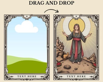 Vintage Tarot Card Template: Editable Canva Frame Design (Digital Download)