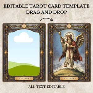 Retro Tarot Card Design Template, Customizable Canva Frame, Editable Vintage Tarot Deck Template, Create Your Unique Tarot Card Design