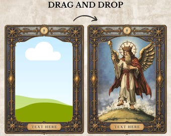 Retro Tarot Card Template: Customizable Vintage Design (Canva, Digital Download)
