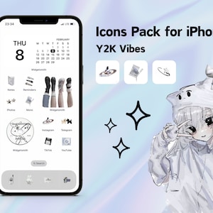 Y2K Vibes: Icon Pack for iPhone - 30+ Icons, Widgets & Wallpapers | Nostalgic Aesthetic | App Cover, Icons Skin, Home Screen