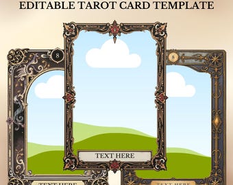 Vintage Tarot Card Templates: Editable Canva Deck Frames (Set of 5) (Digital Download)