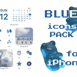 Blue iPhone Icons Pack: 30+ Anime Kawaii Pastel Designs