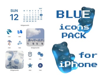 Blue iPhone Icons Pack: 30+ Anime Kawaii Pastel Designs