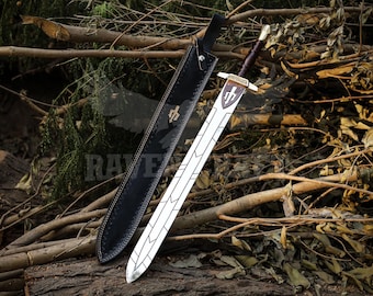 Handmade Riptide Sword – Percy Jackson Inspired, Stainless Steel with Leather Sheath