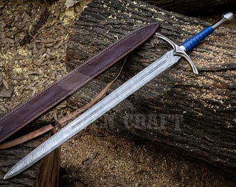 Handmade Damascus Steel Viking Longsword – Medieval Collector Gift