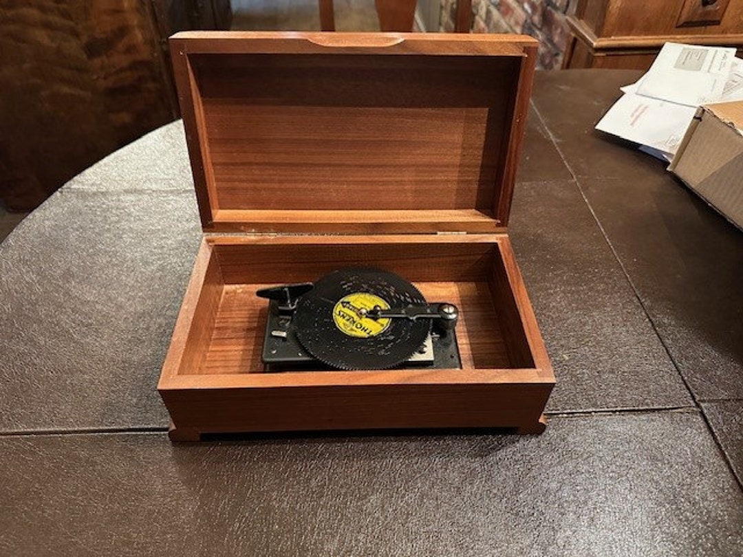 Vintage Thorens Automatic Music Box With 10 Discs Walnut Etsy
