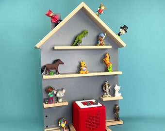 Smudge and Snail house tonies shelf - Mole Grey - Magnetic & Wooden House shelf compatible with Tonies Characters and Toniebox