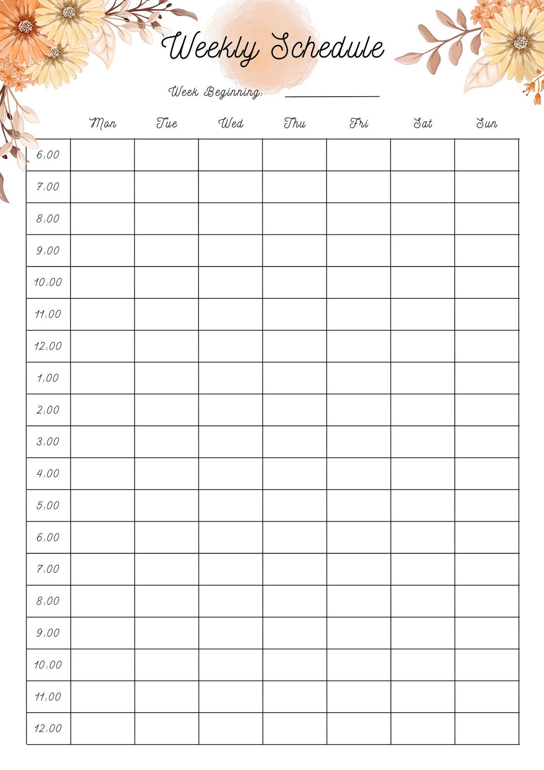 Weekly Schedule Printable Daily Schedule to Do List Weekly Planner ...