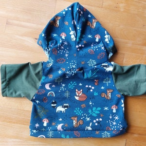 Forest Friends hoodie for bears and other plush toys various sizes customizable handmade image 7