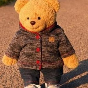 Giacca in pile lavorato a maglia "Cuddle Autumn" per orsetti e altri peluche - varie misure - fatta a mano