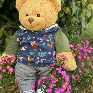 Forest Friends hoodie for bears and other plush toys various sizes customizable handmade image 1