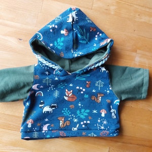 Forest Friends hoodie for bears and other plush toys various sizes customizable handmade image 4