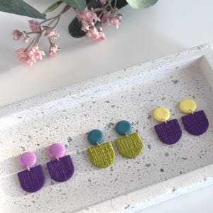 Handmade Clay Earrings,  Colorful Dangle Earrings, Trendy Summer Jewelry, Bold Statement Earrings, Unique Gift for Women, Hypoallergenic