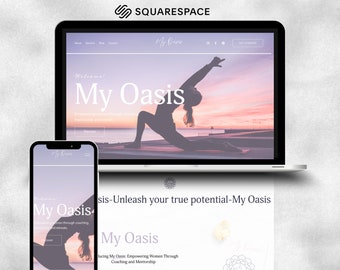 Squarespace template, Website Banner Kit, Landing Page, Squarespace website template 7.1, Coaching website template, Feminine Website