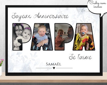 Affiche photo personnalisée papa idéal pour cadeau anniversaire papa