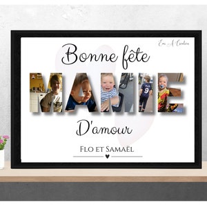 Affiche photo fête mamie personnalisée pour cadeau fêtes des grands mères ou fête des mamies, idéal al a offrir, fête mamie Modèle 2