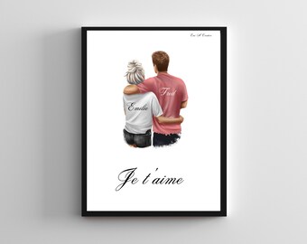 Valentine's Day gift, couple, personalized poster, original couple gift, Valentine's Day