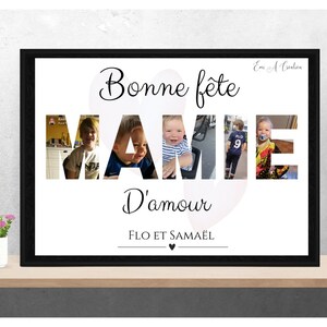 Affiche photo fête mamie personnalisée pour cadeau fêtes des grands mères ou fête des mamies, idéal al a offrir, fête mamie Modèle 3